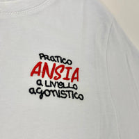 T-shirt "Pratico Ansia" scritta rilievo