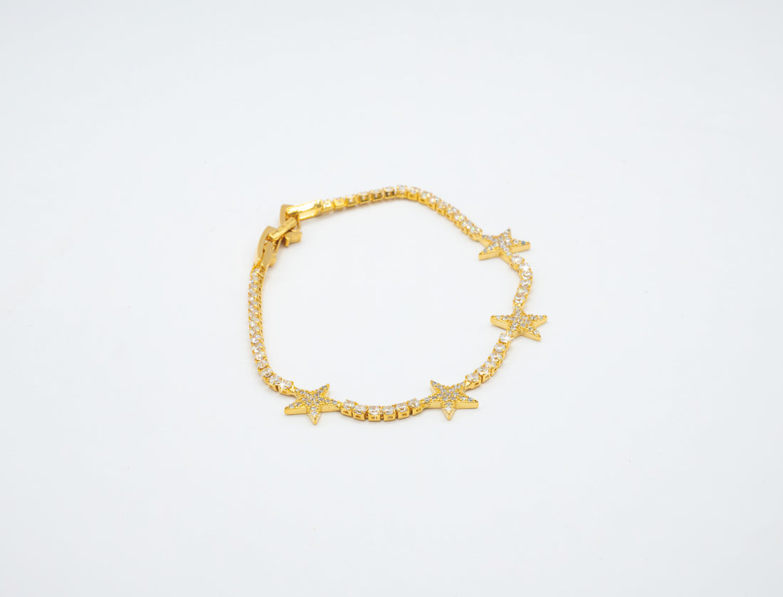 Bracciale "Tennis Stelle Brillantinate"