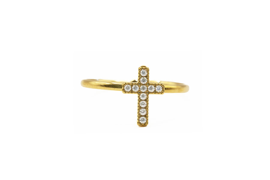 Anello "Croce Con Brillantini"