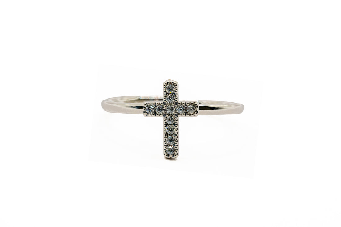 Anello "Croce Con Brillantini"