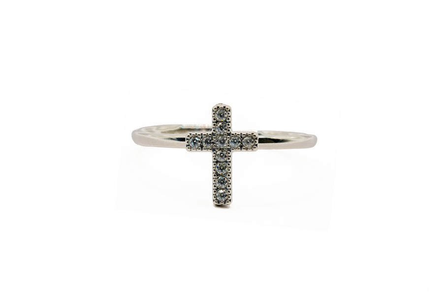 Anello "Croce Con Brillantini"