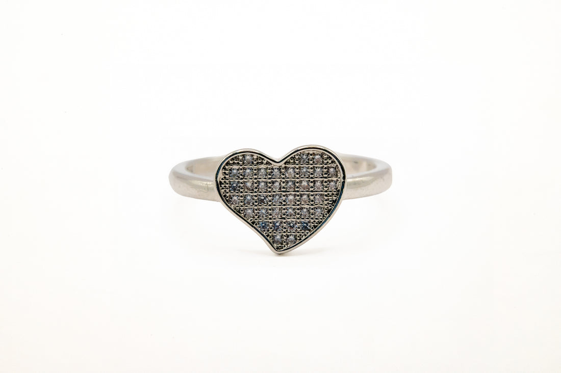Anello "Cuore Brillantinato"
