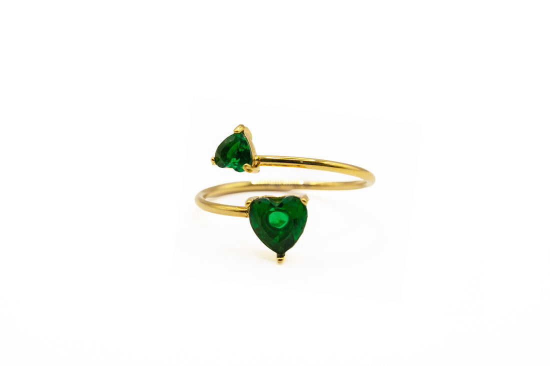 Anello "Doppio Cuore Verde"