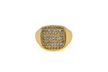 Anello "Sigillo Quadrato Brillantinato"