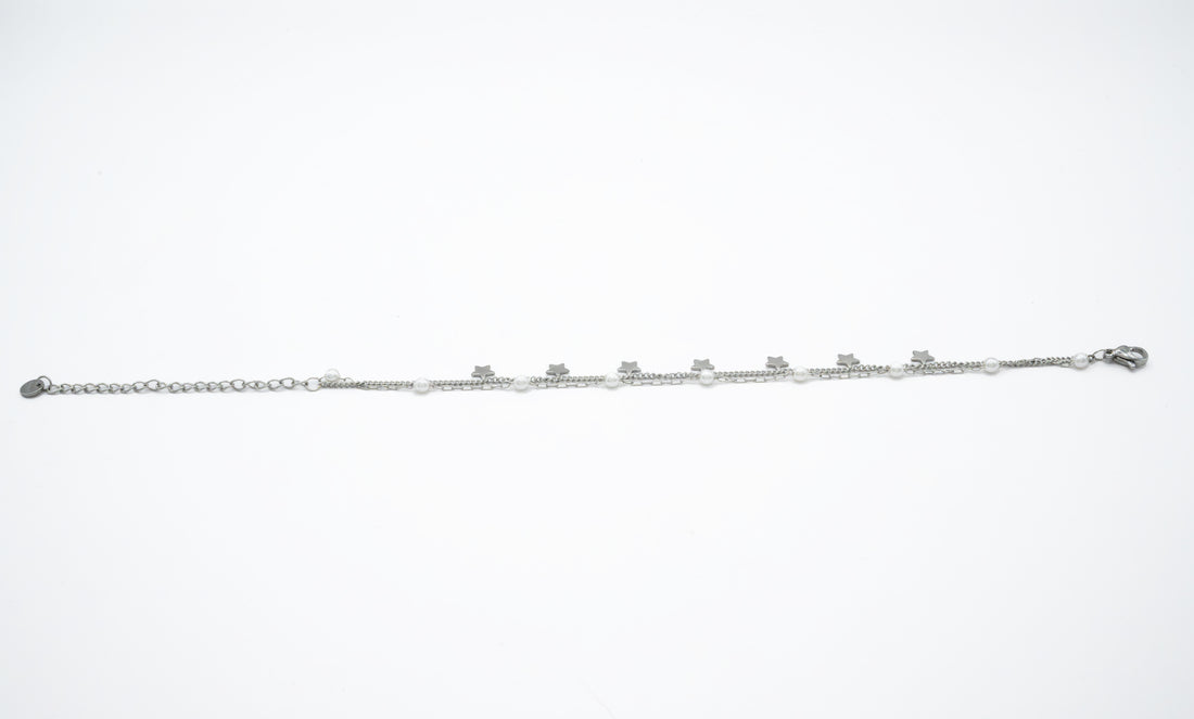 Bracciale "Perline E Stelline" Acciaio