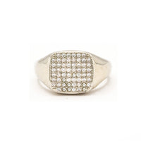 Anello "Sigillo Quadrato Brillantinato"