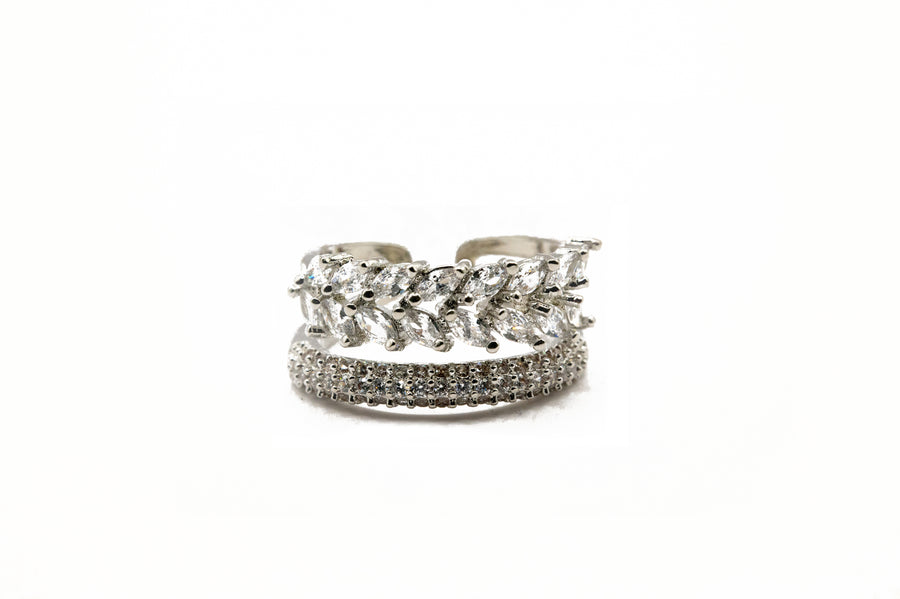 Anello "Doppia Fascia Con Foglie"