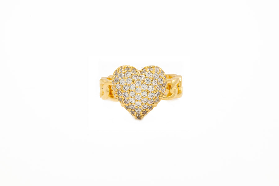 Anello "Cuore Bombato Brillantinato"