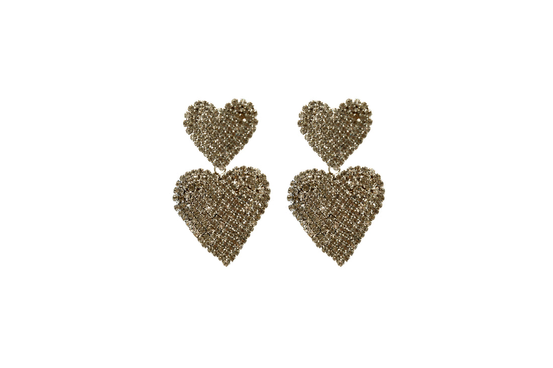 Orecchini "Cuore Pendente Con Strass"