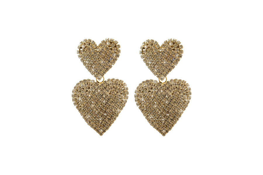 Orecchini "Cuore Pendente Con Strass"