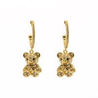 Orecchini "Orso Pendente Con Strass"