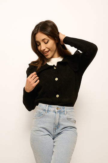 Maglia Cardigan "Dafne" Nero