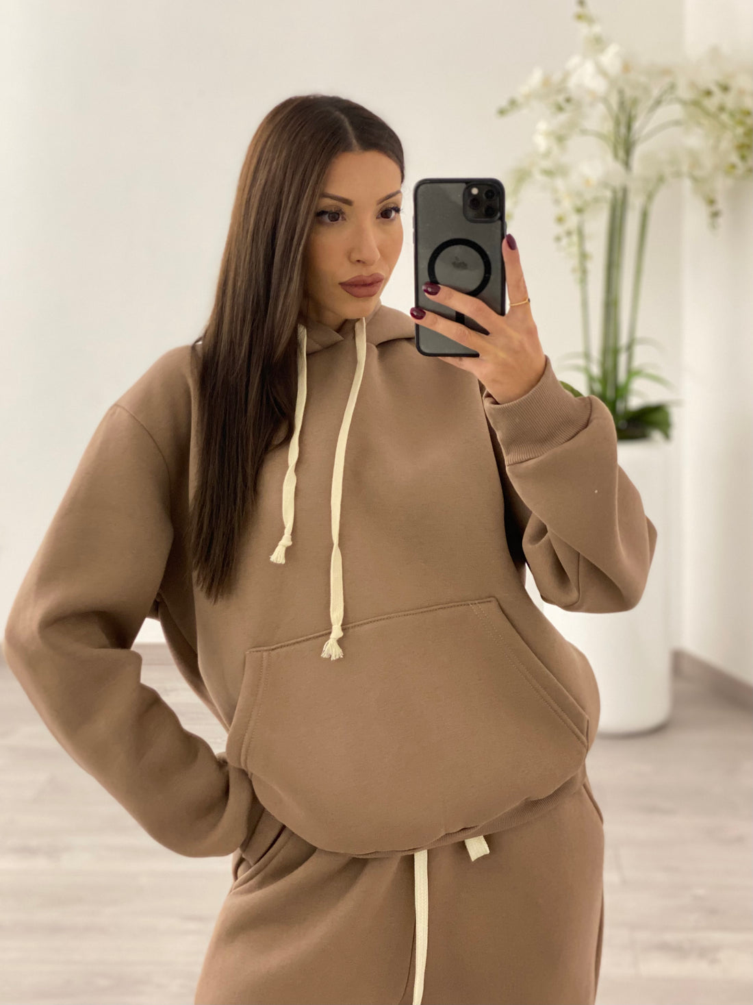 Felpa Basic Cammello