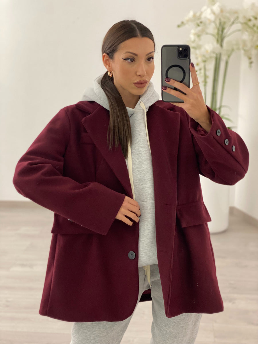 Cappotto Blazer Bordeaux