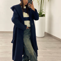 Cappotto cappuccio Blu