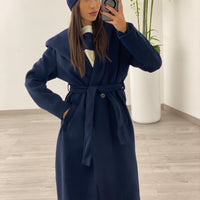 Cappotto cappuccio Blu