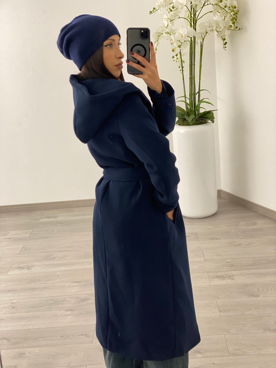Cappotto cappuccio Blu