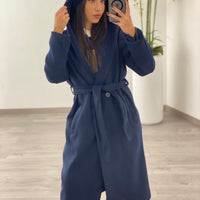 Cappotto cappuccio Blu