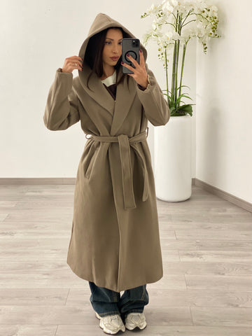 Cappotto Cappuccio Fango