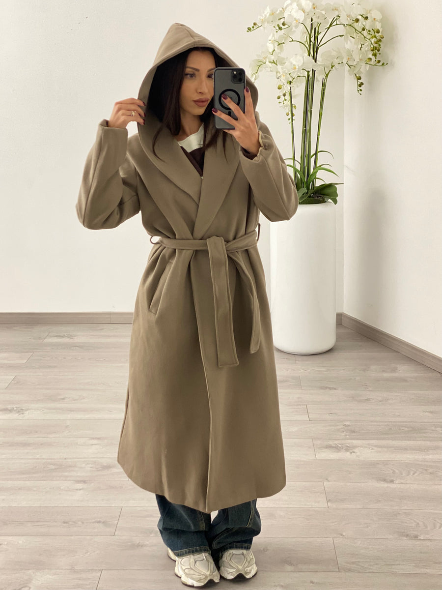 Cappotto Cappuccio Fango