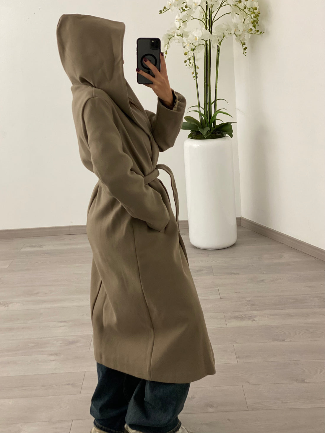 Cappotto Cappuccio Fango