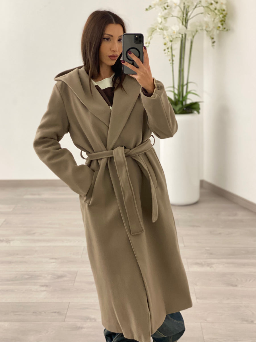 Cappotto Cappuccio Fango