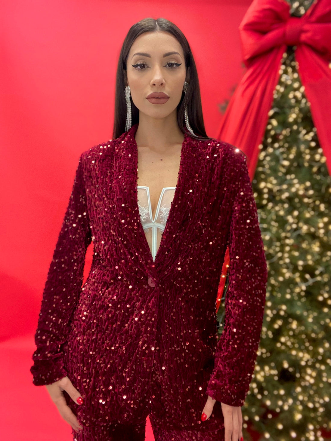 Giacca “Shimmer” Bordeaux