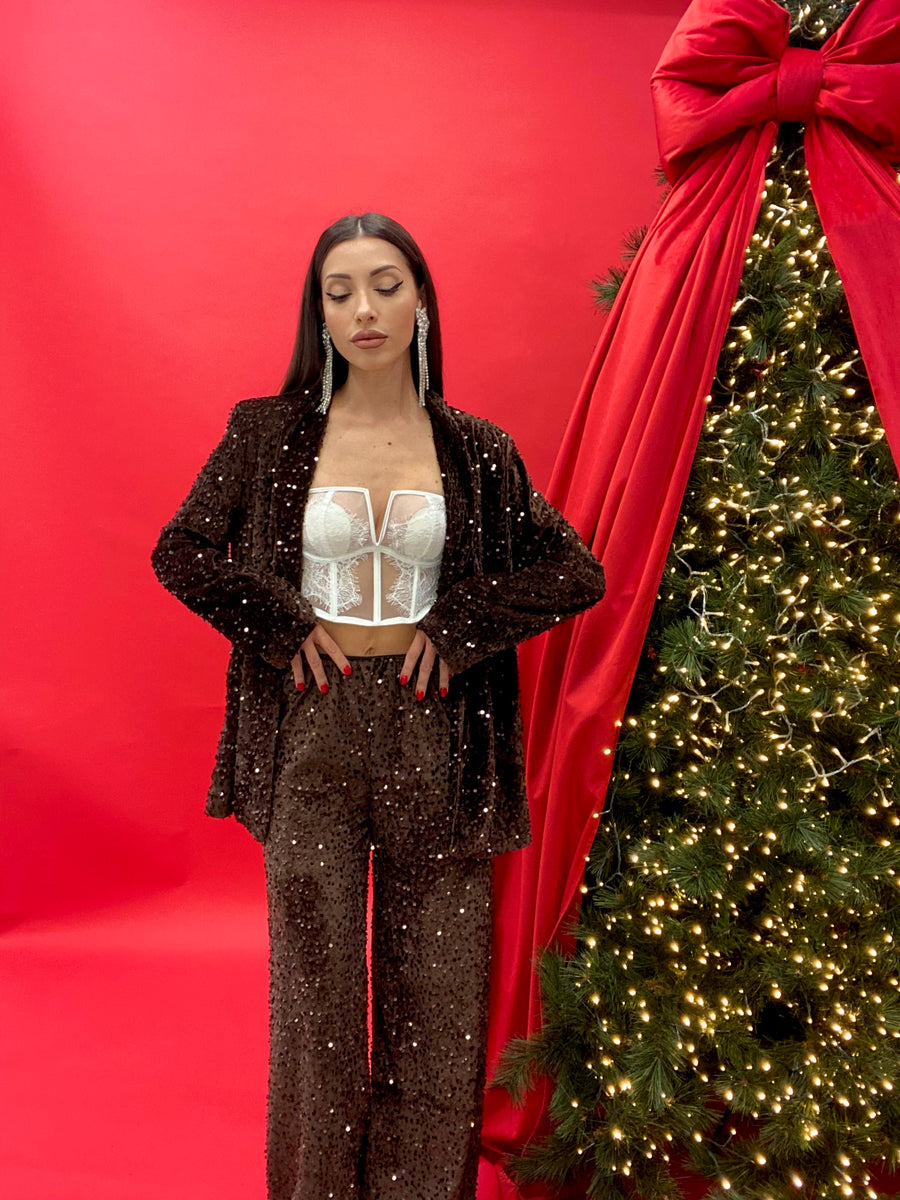 Pantalone “Shimmer” Marrone