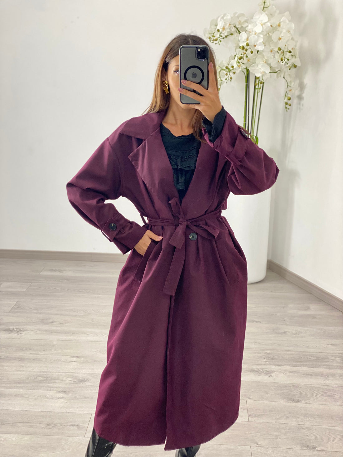 Trench “Abby” Bordeaux