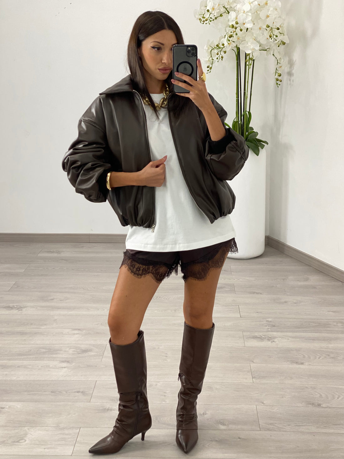 Bomber Lumina Marrone