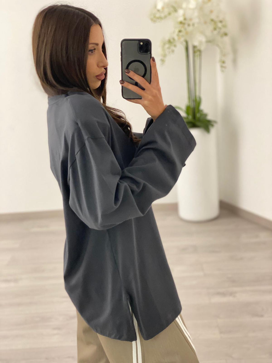 Maxi Shirt Grigia