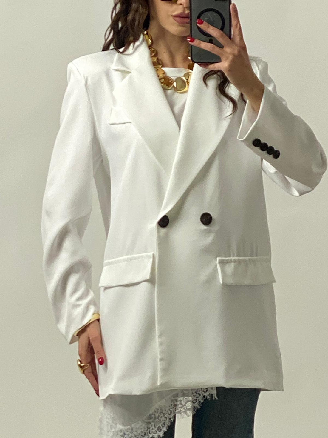 Blazer doppio petto bianca