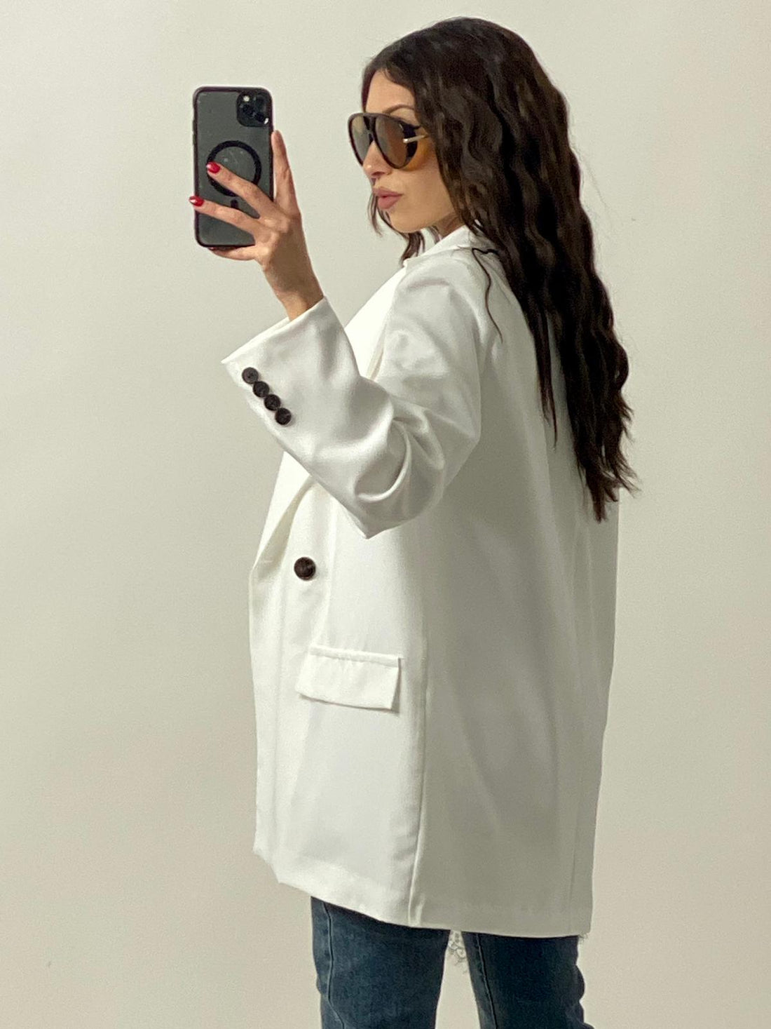 Blazer doppio petto bianca