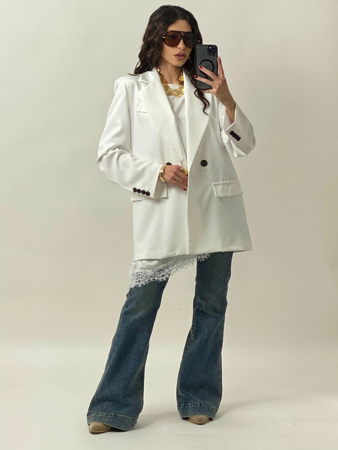 Blazer doppio petto bianca