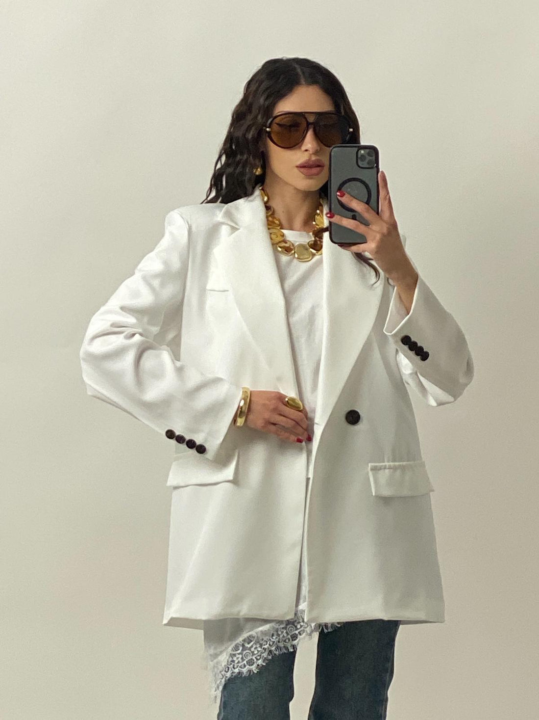 Blazer doppio petto bianca