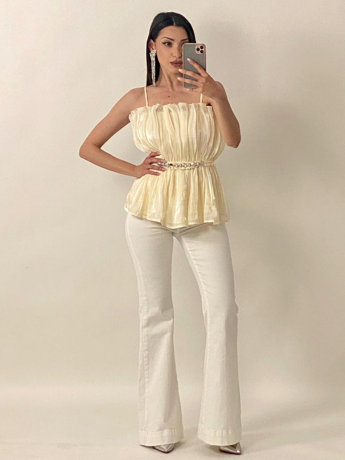 Jeans "Corinne" Bianco