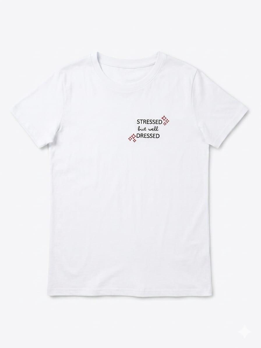 T-shirt "Stressed but well dressed"