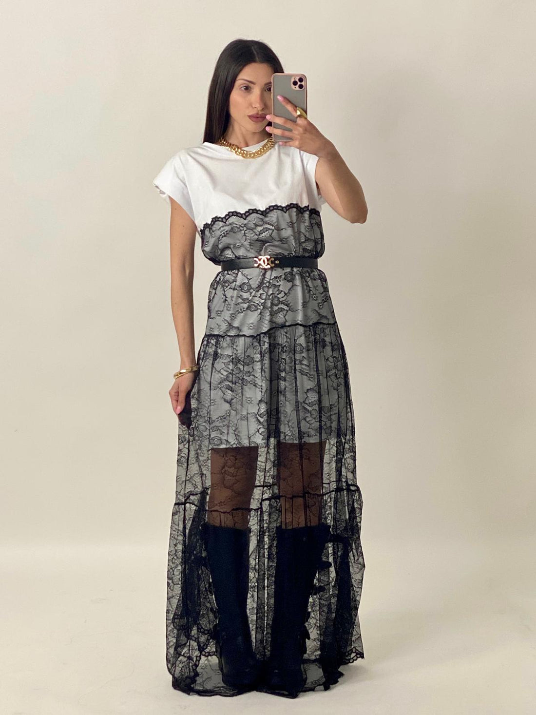 Abito "Lace-up Dream" Bianco